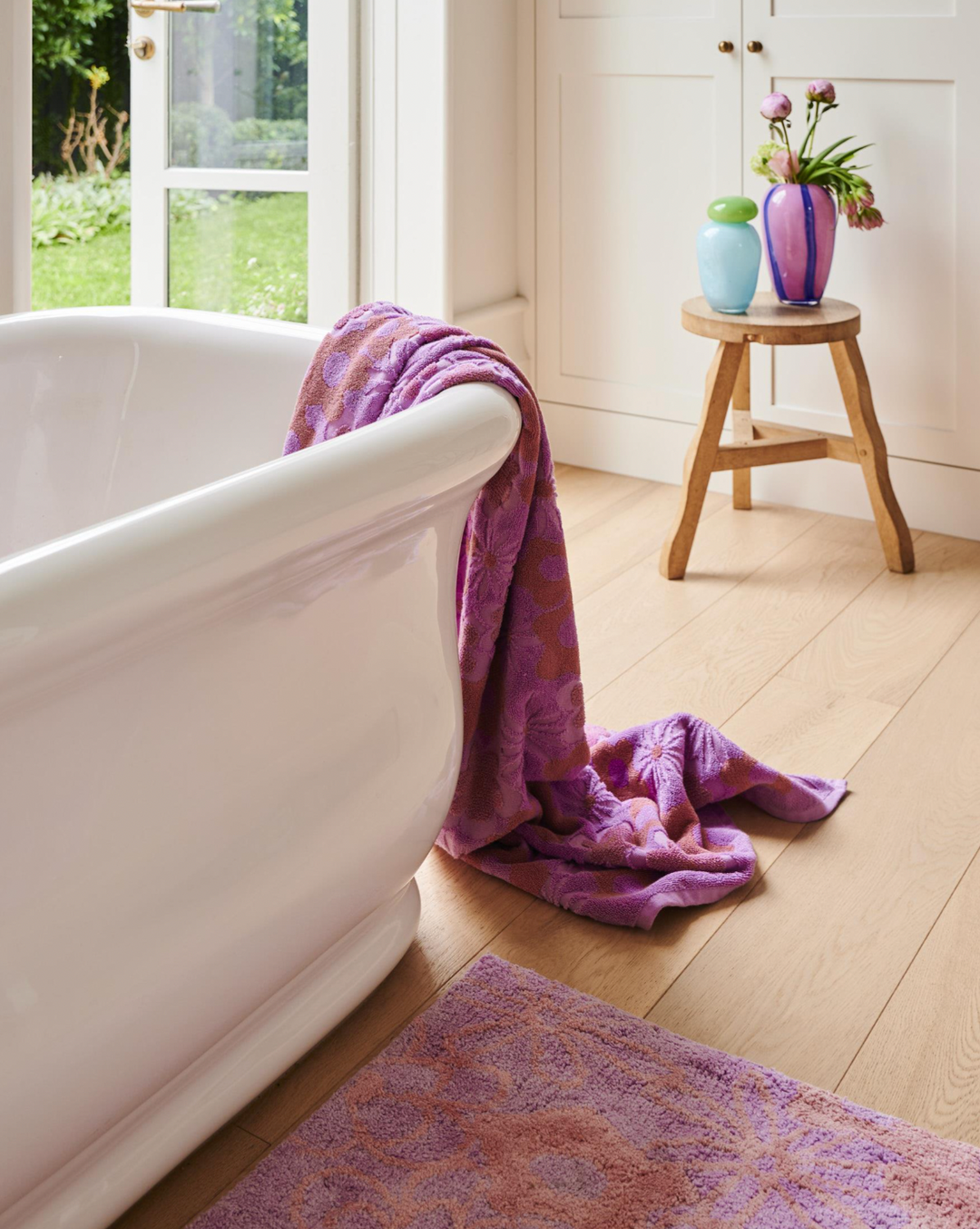 Kip & Co Peach Fleur Terry Bath Towel