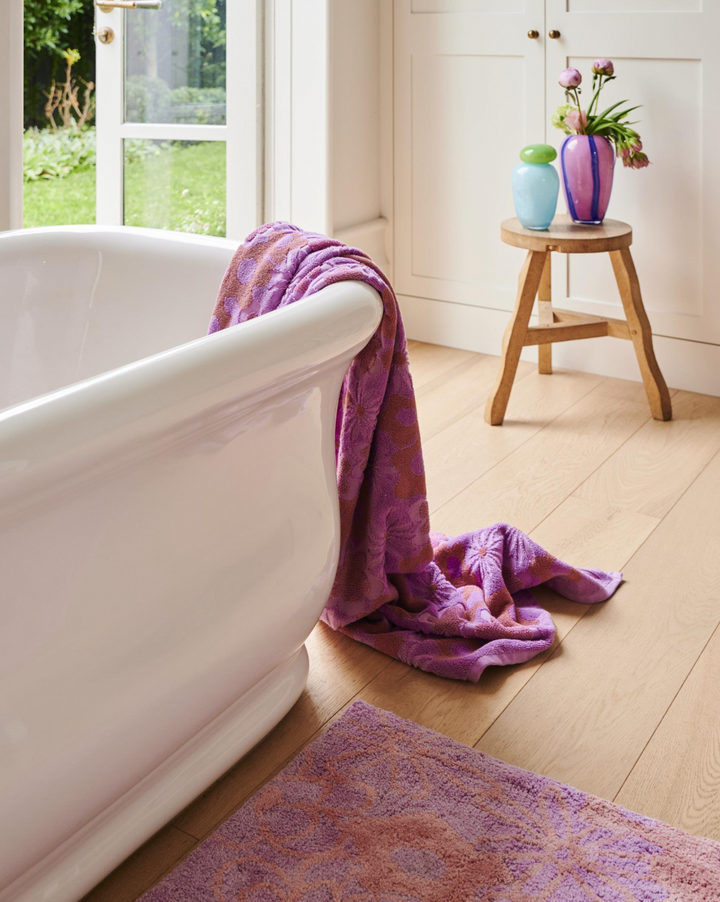Kip & Co Peach Fleur Terry Bath Towel