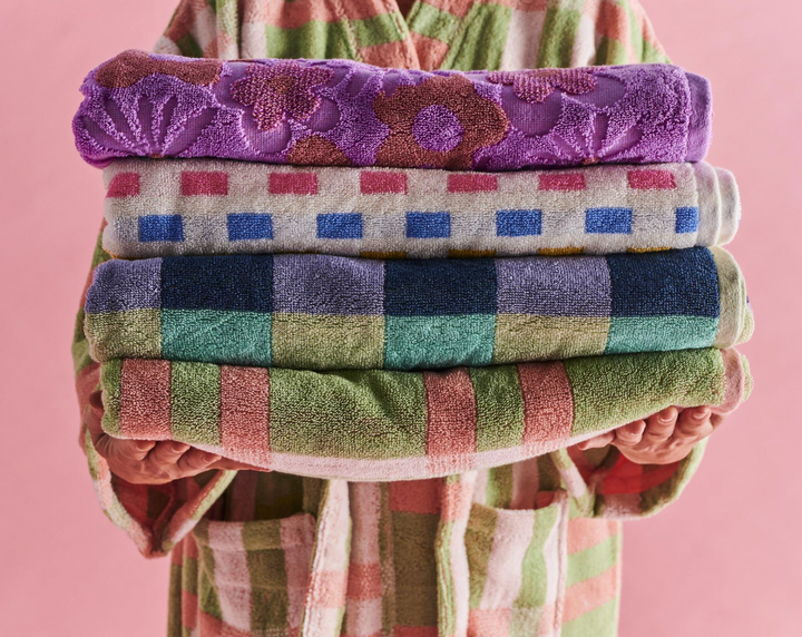 Kip & Co Peach Fleur Terry Bath Towel