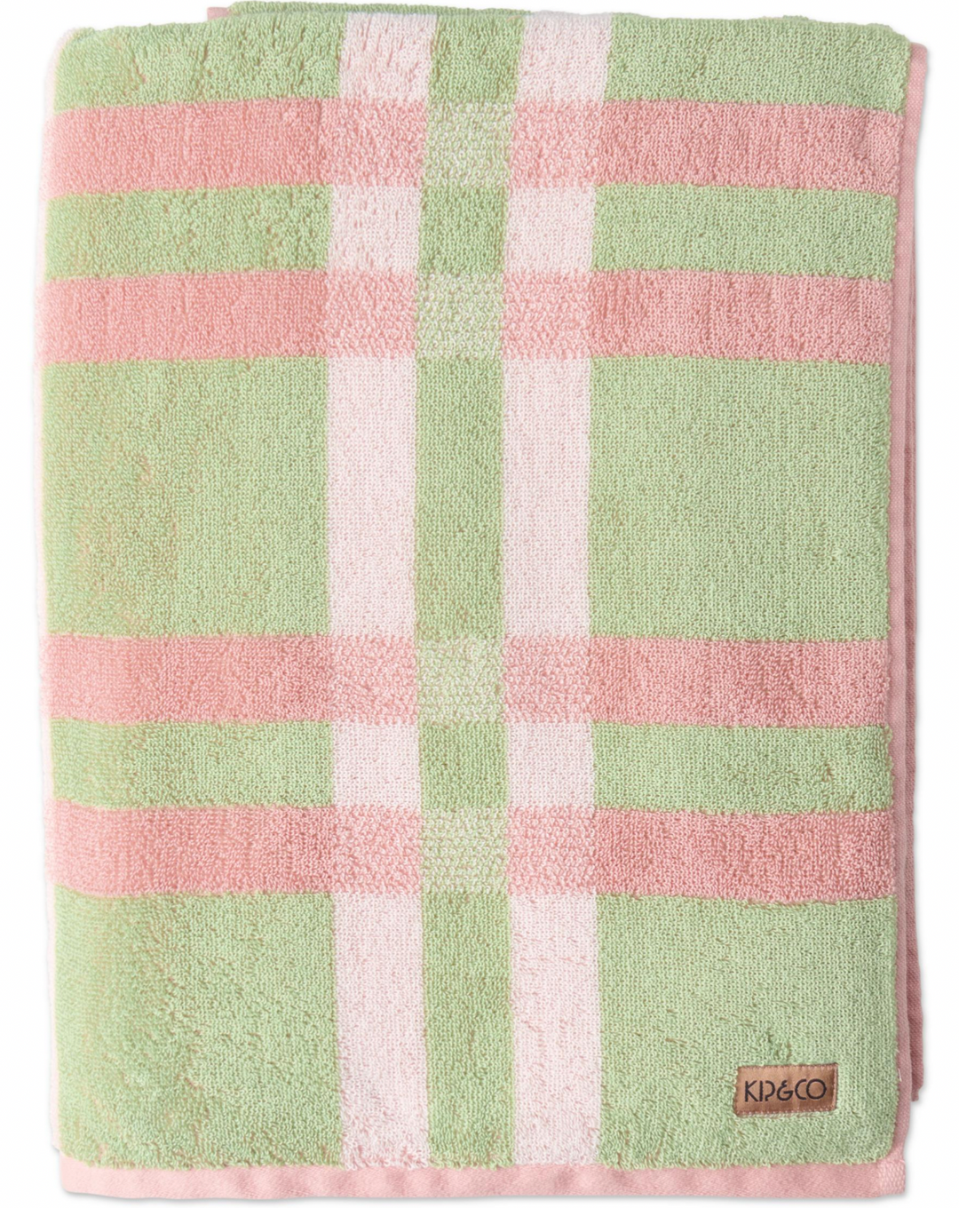 Kip & Co Pistachio Tartan Terry Bath Towel
