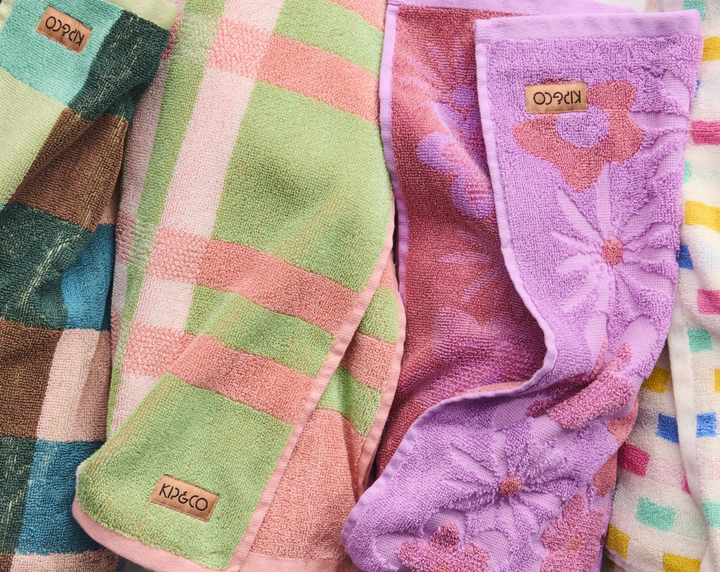 Kip & Co Peach Fleur Terry Hand Towel