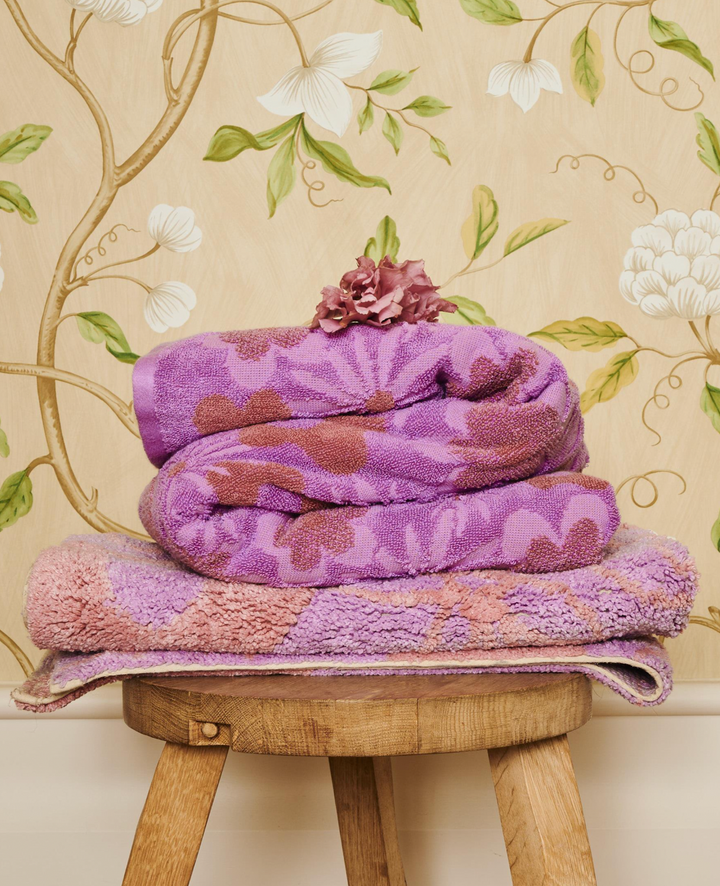 Kip & Co Peach Fleur Terry Hand Towel