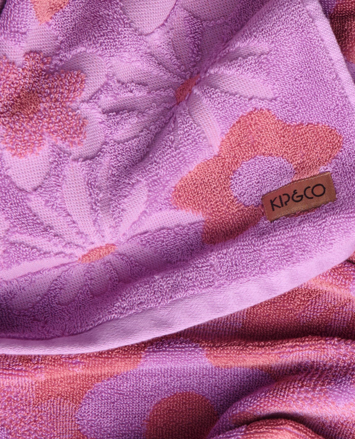 Kip & Co Peach Fleur Terry Hand Towel