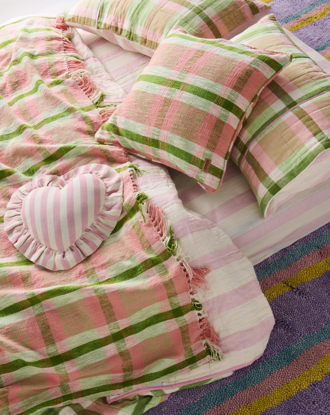 Kip & Co Pistachio Tartan Woven Throw