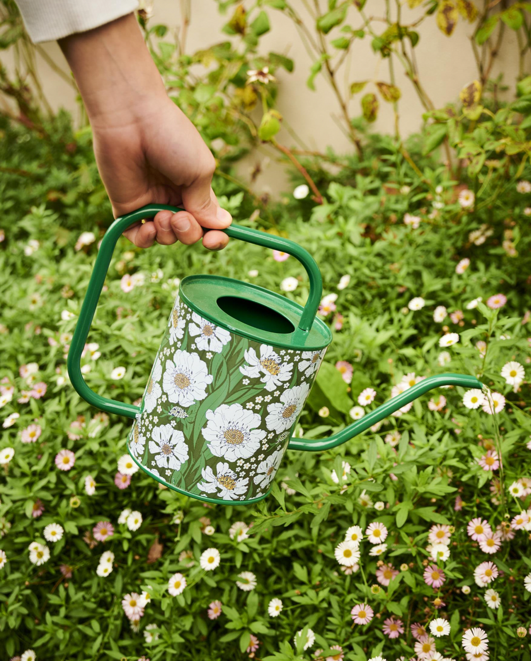 Kip & Co Tumbling Flowers Green Watering Can