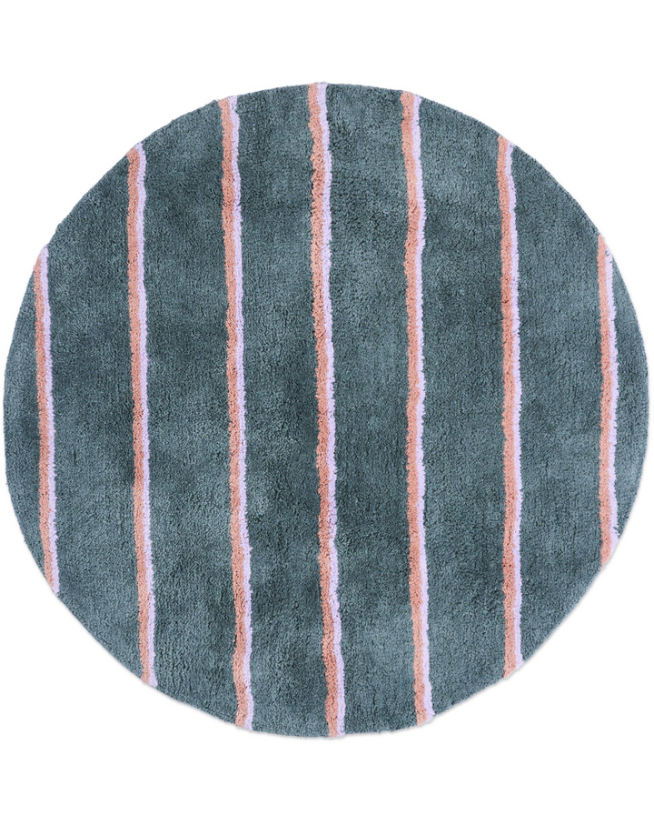 Kip & Co Wakame Crush Stripe Bamboo Round Bath Mat