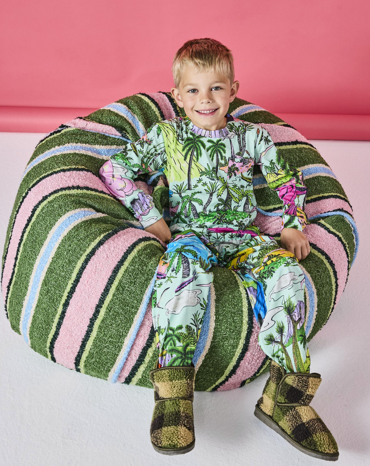 Kip & Co Cactus Stripe Boucle Beanbag