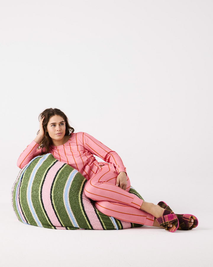 Kip & Co Cactus Stripe Boucle Beanbag