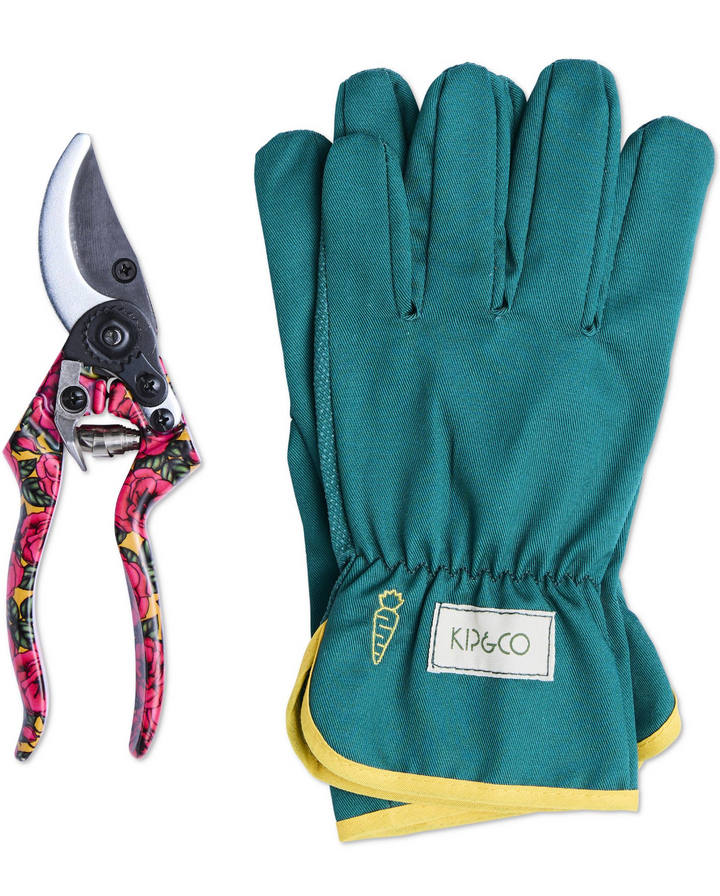 Kip & Co Golden Peony Garden Secateurs and Gloves Set