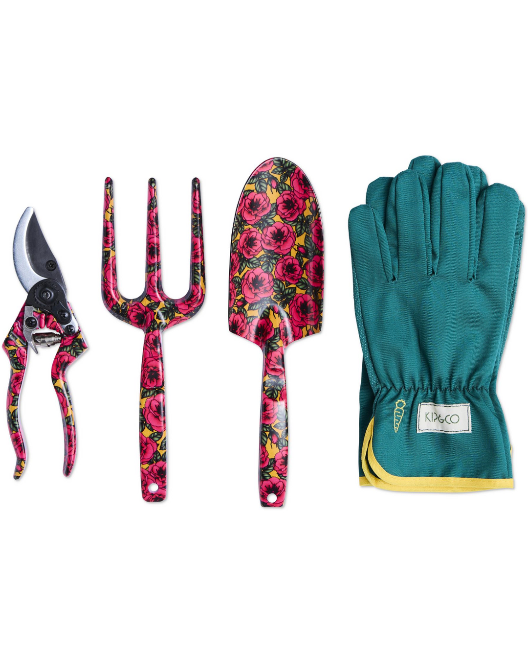 Kip & Co Golden Peony Garden Tools and Gloves Set