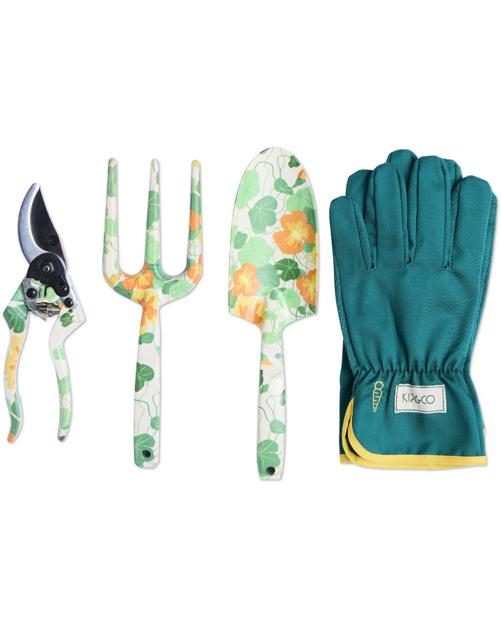 Kip & Co Nasturtium Garden Tools and Gloves Set