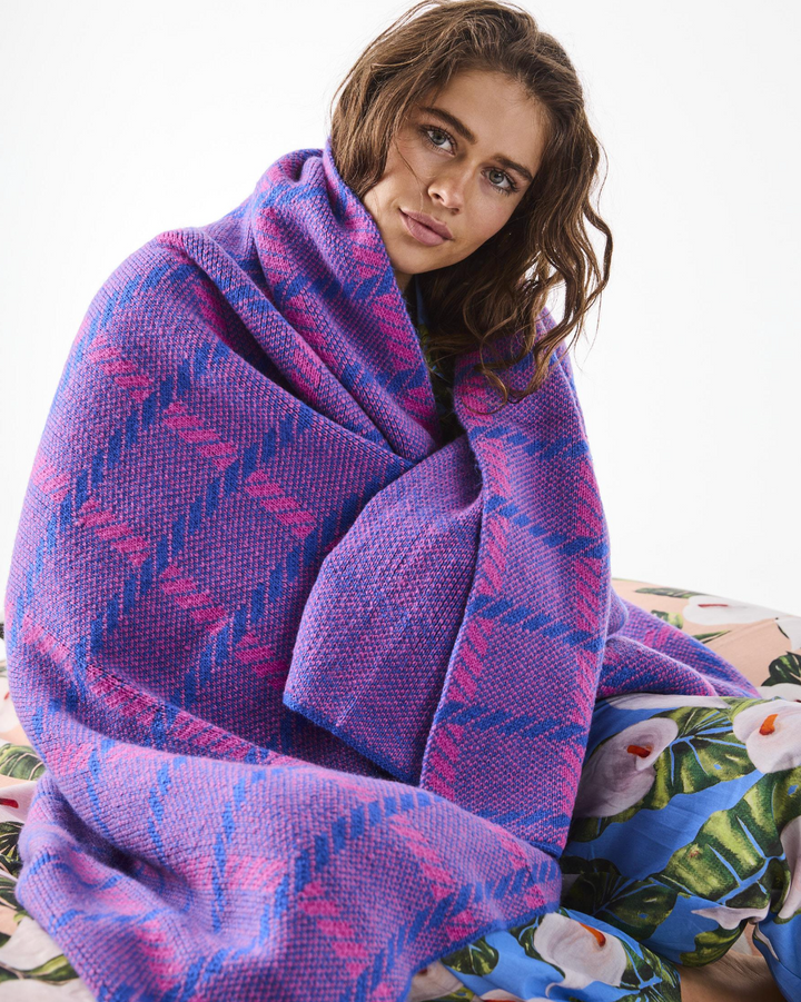 Kip & Co Pink Punch Check Blanket