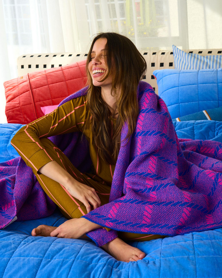 Kip & Co Pink Punch Check Blanket