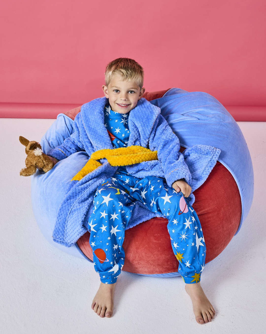 Kip & Co Blue Robin Velvet Beanbag