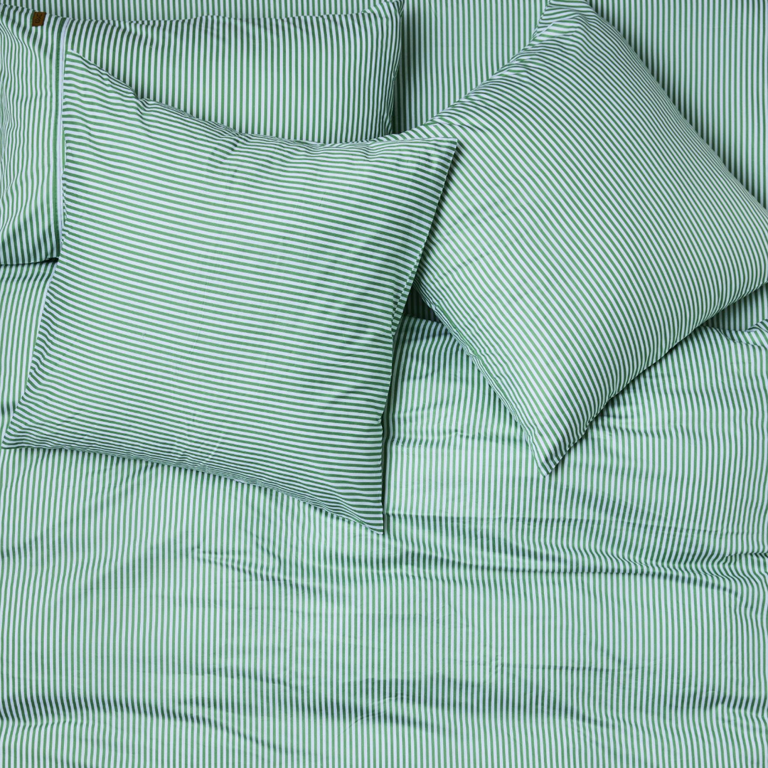 Kip & Co Tarragon Stripe Organic Cotton European Pillowcases