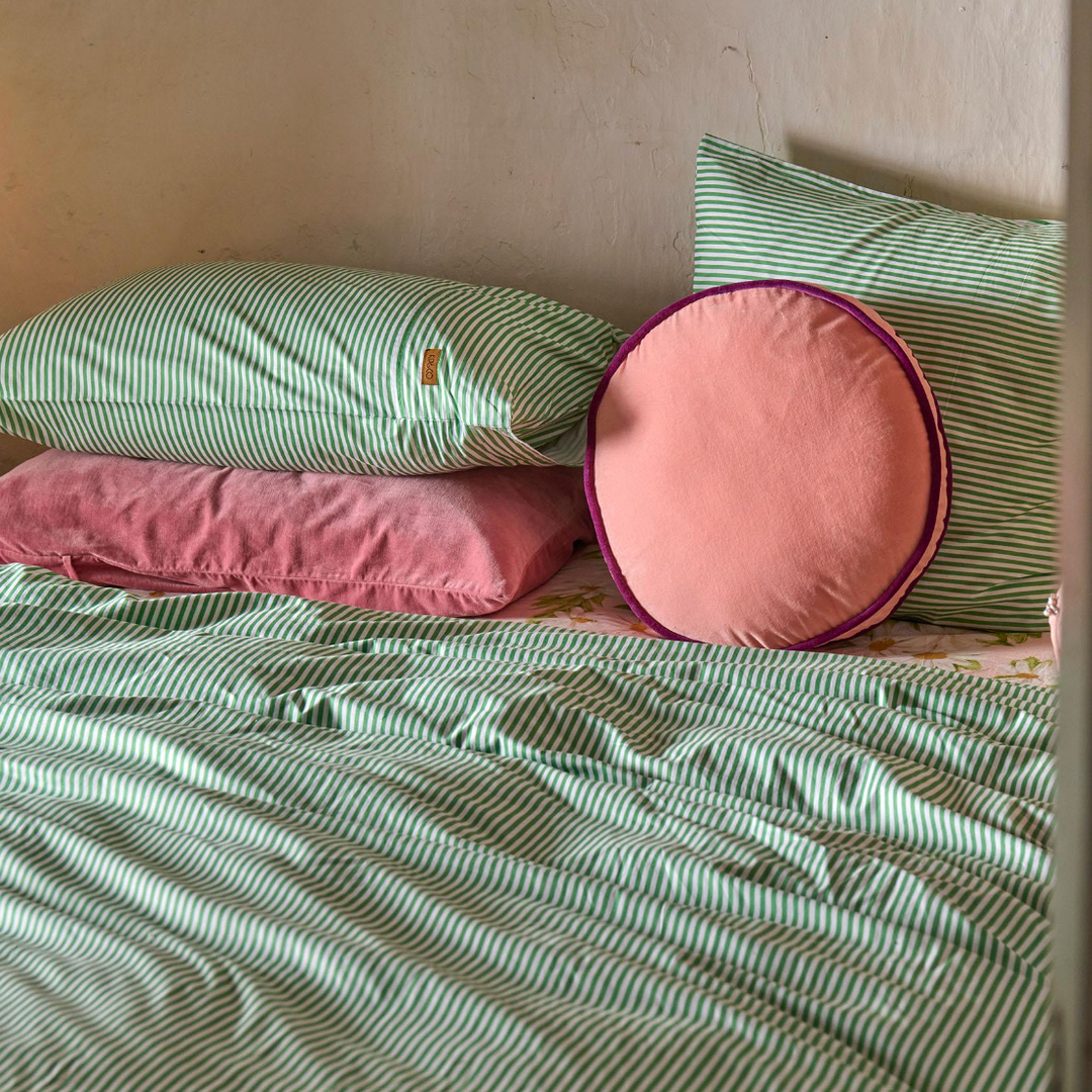 Kip & Co Tarragon Stripe Organic Cotton Pillowcases
