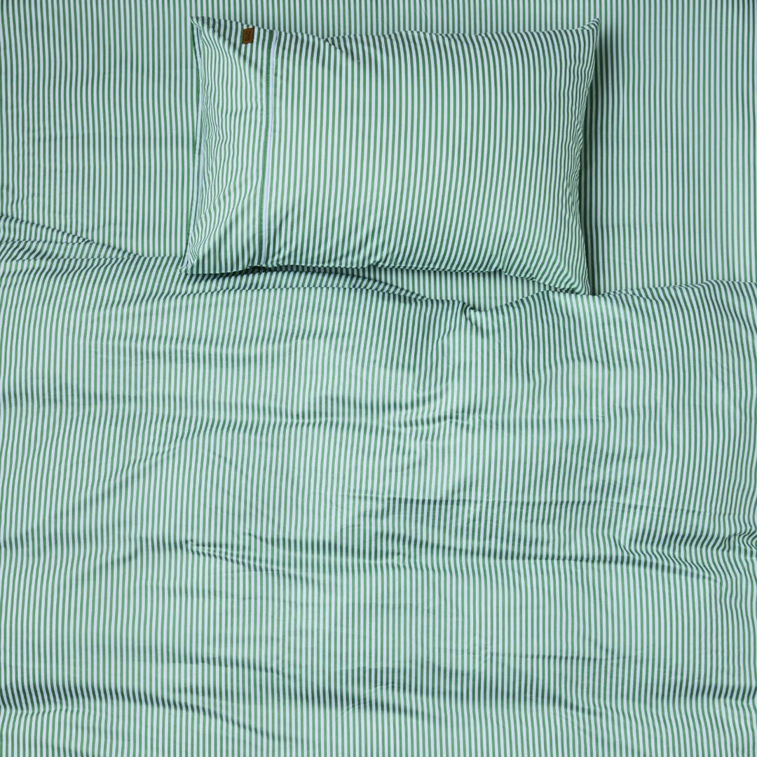 Kip & Co Tarragon Stripe Organic Cotton Pillowcases