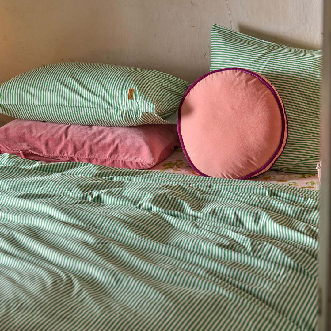 Kip & Co Tarragon Stripe Organic Cotton European Pillowcases