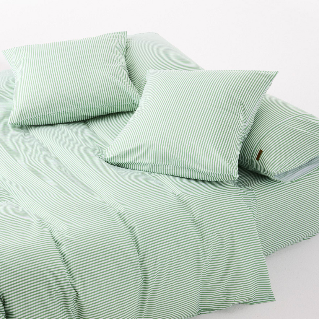 Kip & Co Tarragon Stripe Organic Cotton Pillowcases