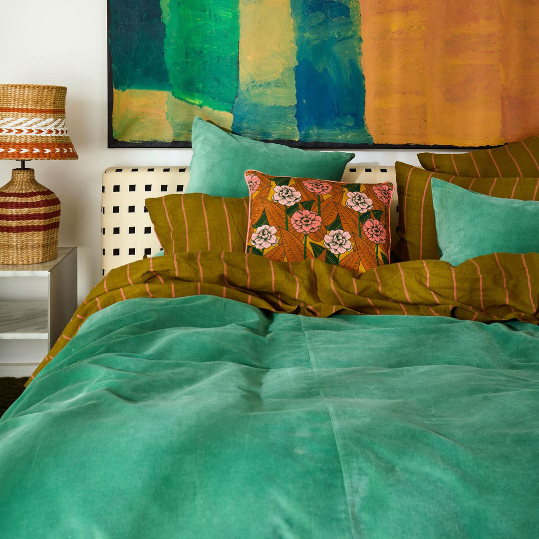 Kip & Co Pistachio Velvet Quilt Cover