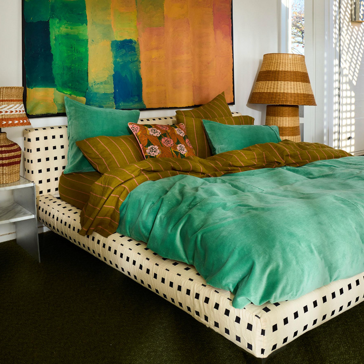 Kip & Co Pistachio Velvet Quilt Cover