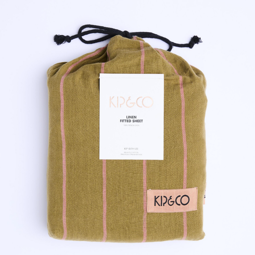 Kip & Co Tapenade Delight Linen Fitted Sheet