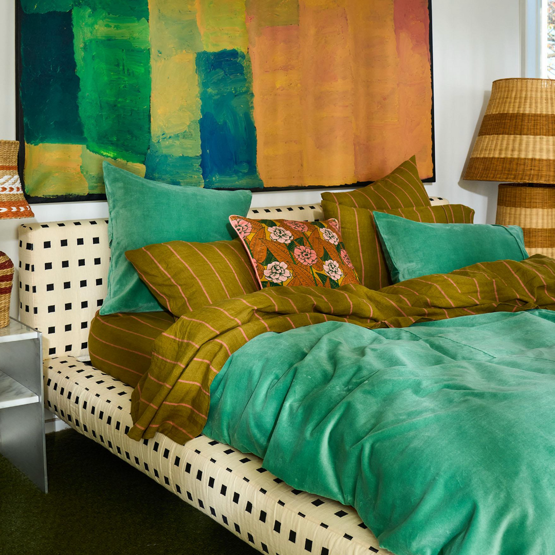 Kip & Co Pistachio Velvet European Pillowcases