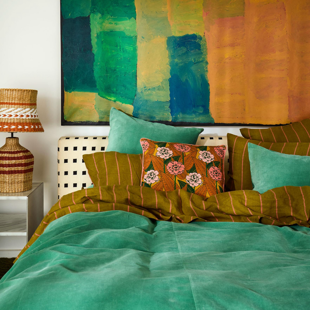 Kip & Co Pistachio Velvet European Pillowcases