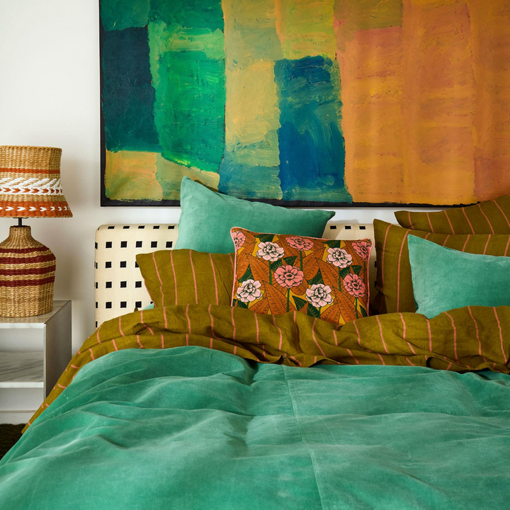 Kip & Co Pistachio Velvet European Pillowcases