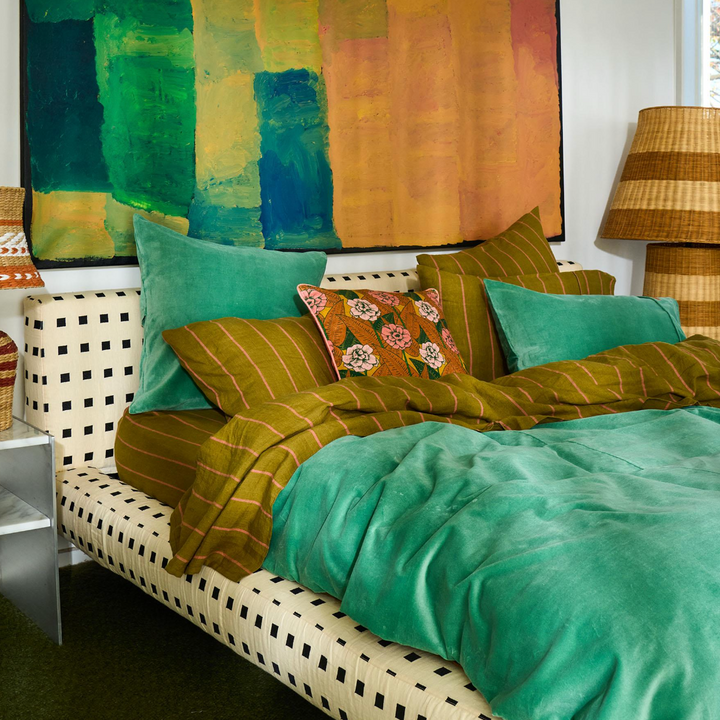 Kip & Co Pistachio Velvet Pillowcases
