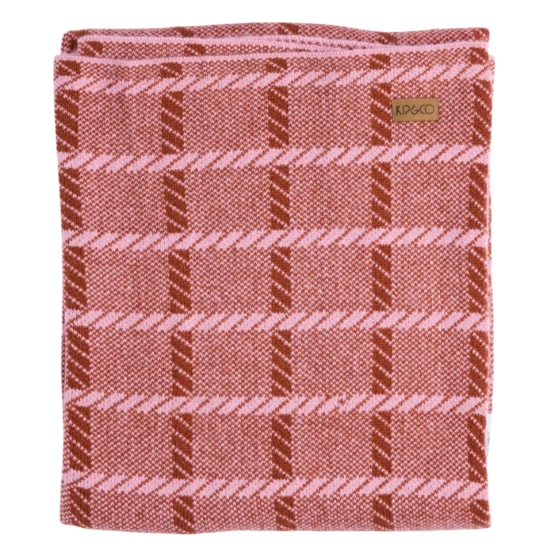 Kip & Co Creme Brulee Check Blanket