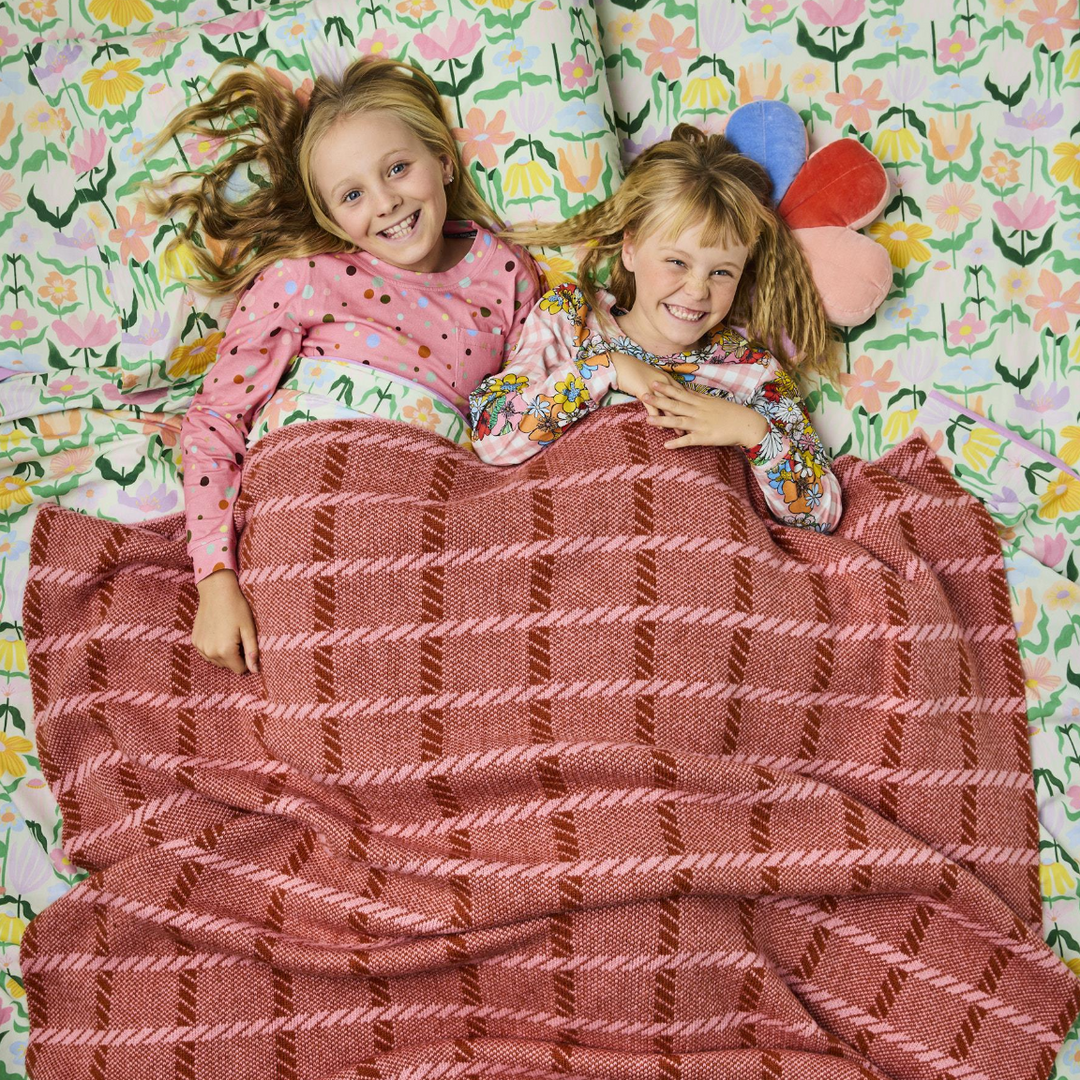 Kip & Co Creme Brulee Check Blanket