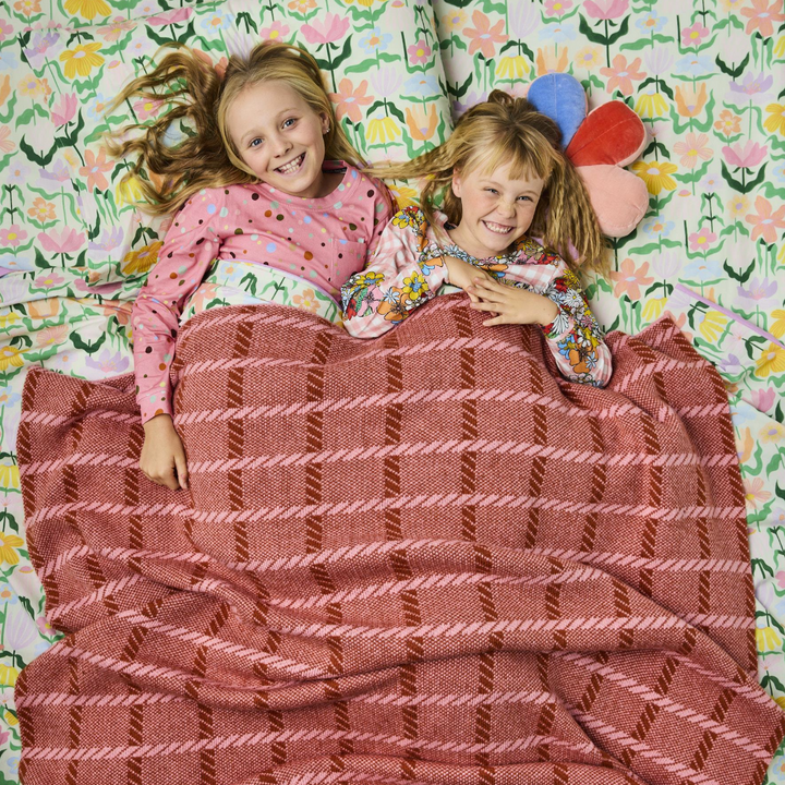 Kip & Co Creme Brulee Check Blanket