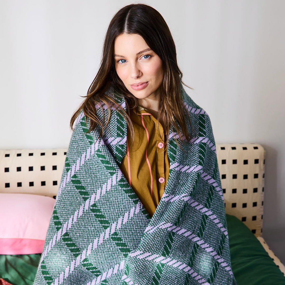 Kip & Co Alpine Violet Check Blanket