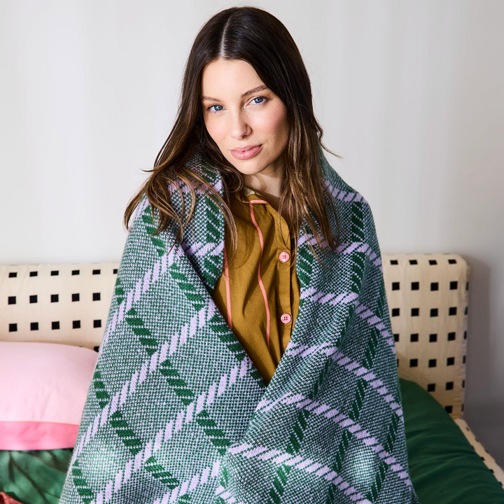 Kip & Co Alpine Violet Check Blanket