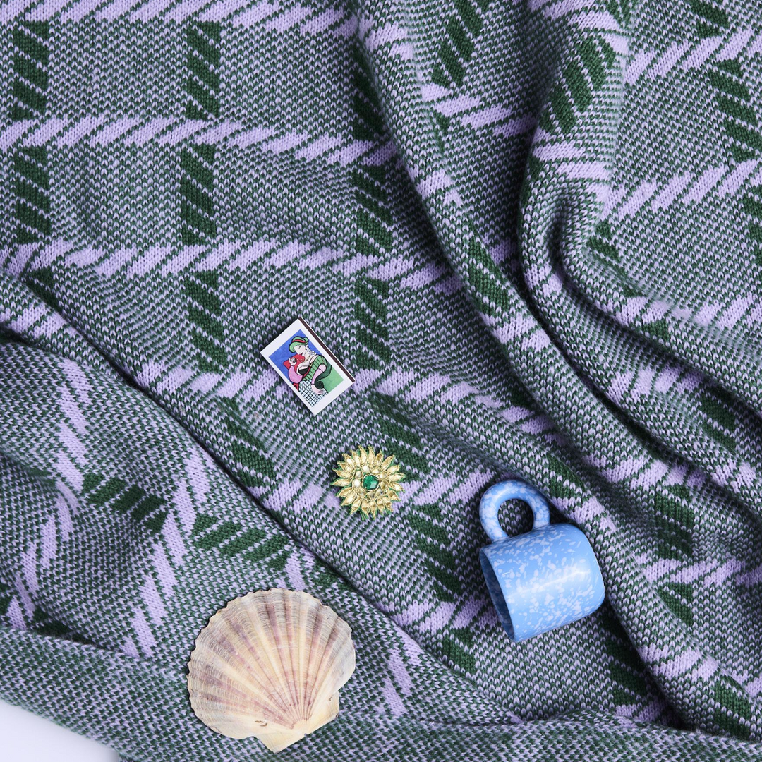 Kip & Co Alpine Violet Check Blanket