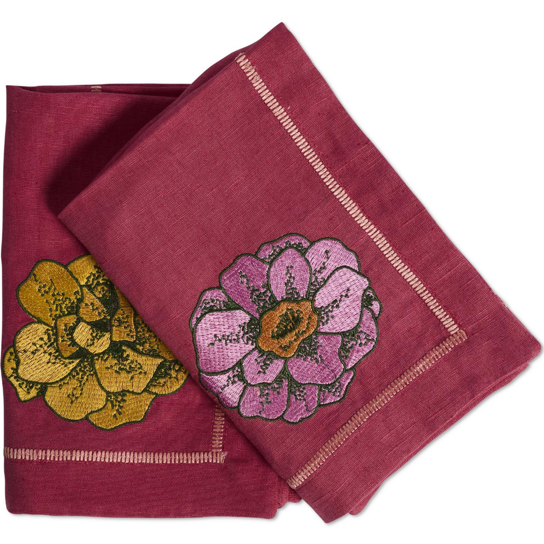 Kip & Co In Bloom Embroidered 4P Napkin Set