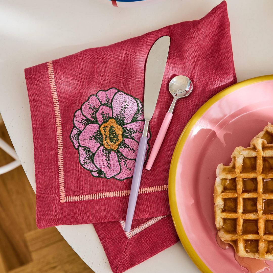 Kip & Co In Bloom Embroidered 4P Napkin Set