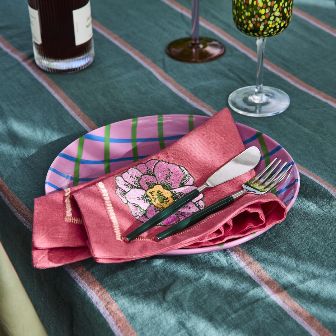 Kip & Co In Bloom Embroidered 4P Napkin Set