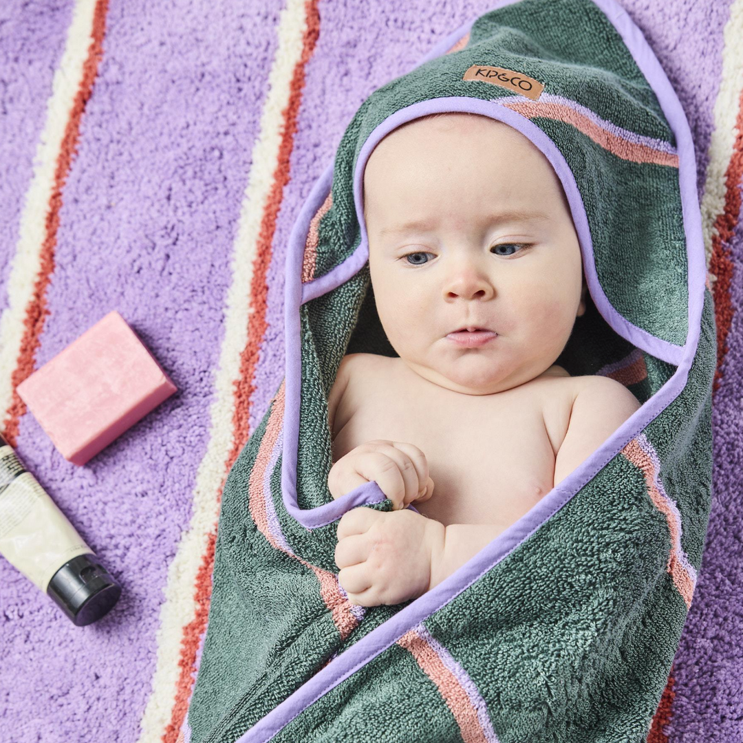 Kip & Co Wakame Crush Stripe Bamboo Terry Baby Towel
