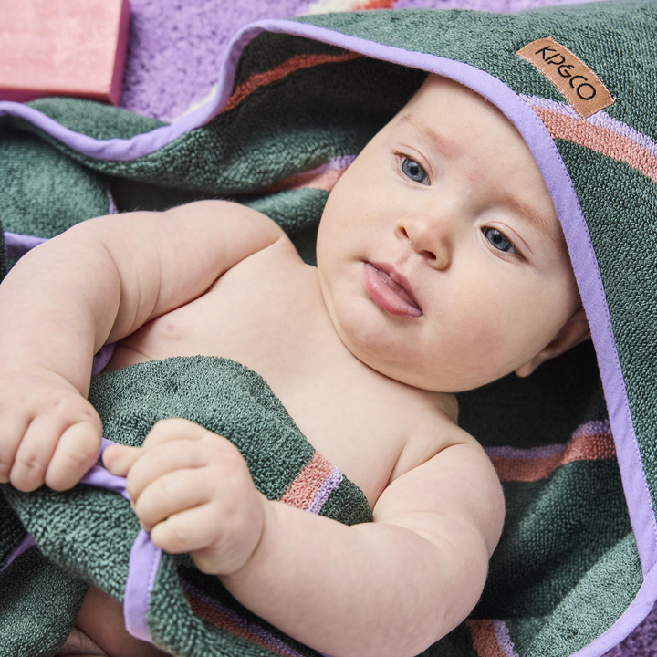 Kip & Co Wakame Crush Stripe Bamboo Terry Baby Towel