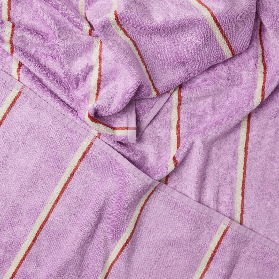 Kip & Co Lavender Field Stripe Bamboo Terry Bath Towel