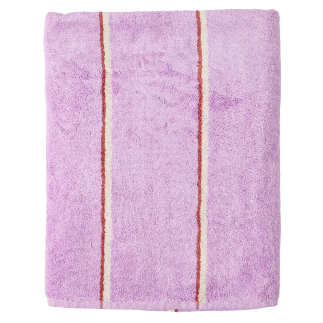 Kip & Co Lavender Field Stripe Bamboo Terry Bath Sheet