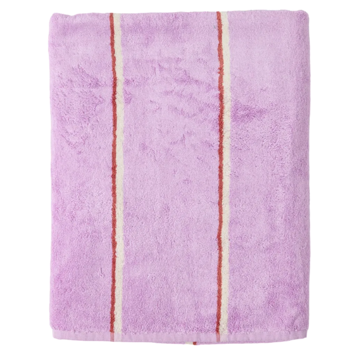 Kip & Co Lavender Field Stripe Bamboo Terry Bath Sheet