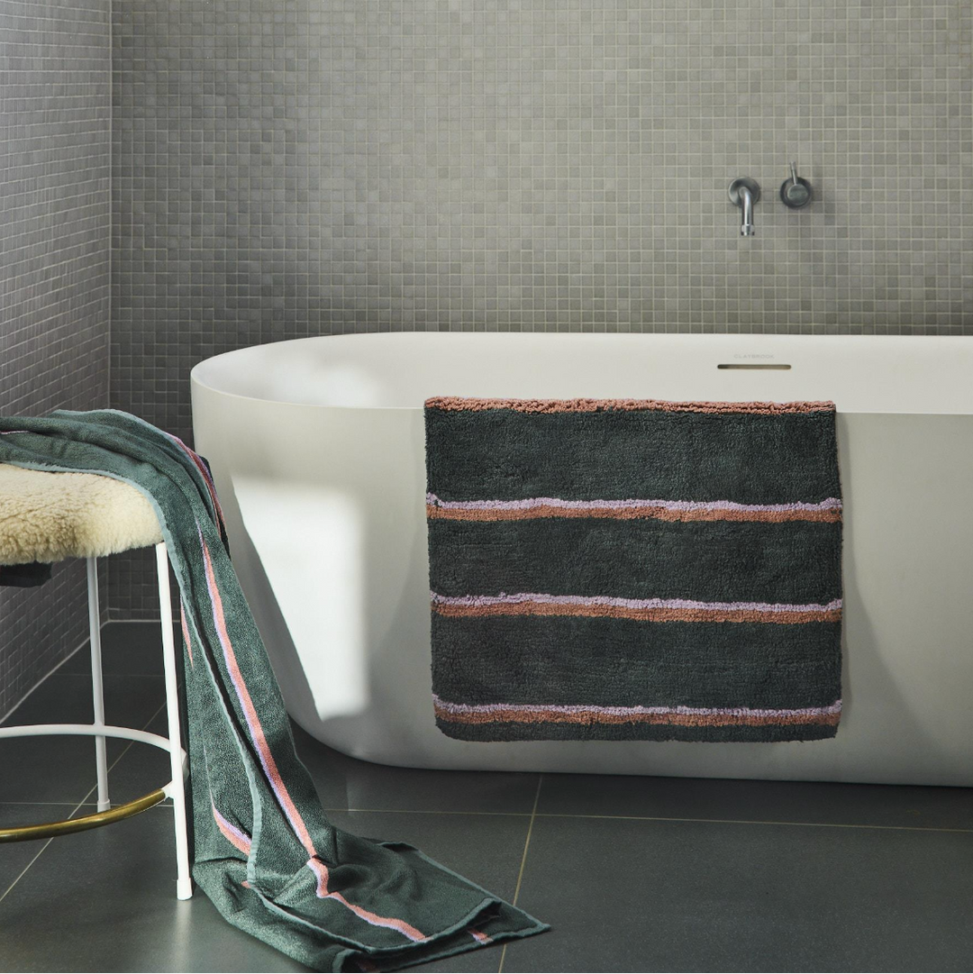 Kip & Co Wakame Crush Stripe Bamboo Terry Bath Sheet