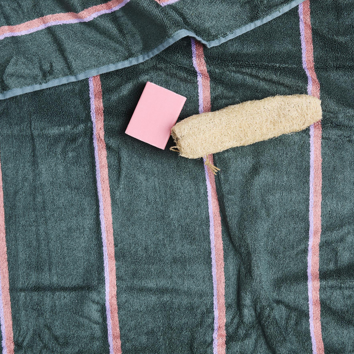 Kip & Co Wakame Crush Stripe Bamboo Terry Bath Sheet