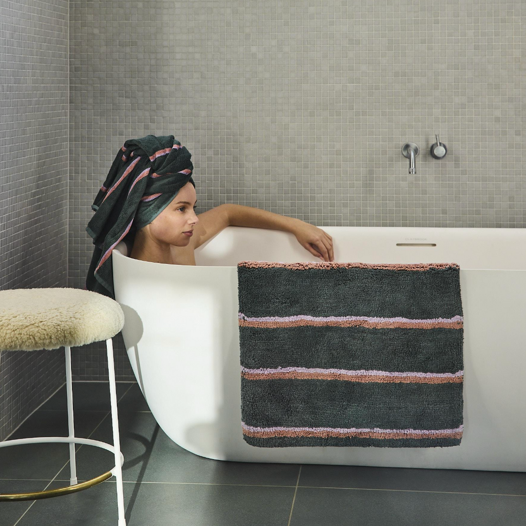 Kip & Co Wakame Crush Stripe Bamboo Terry Bath Sheet