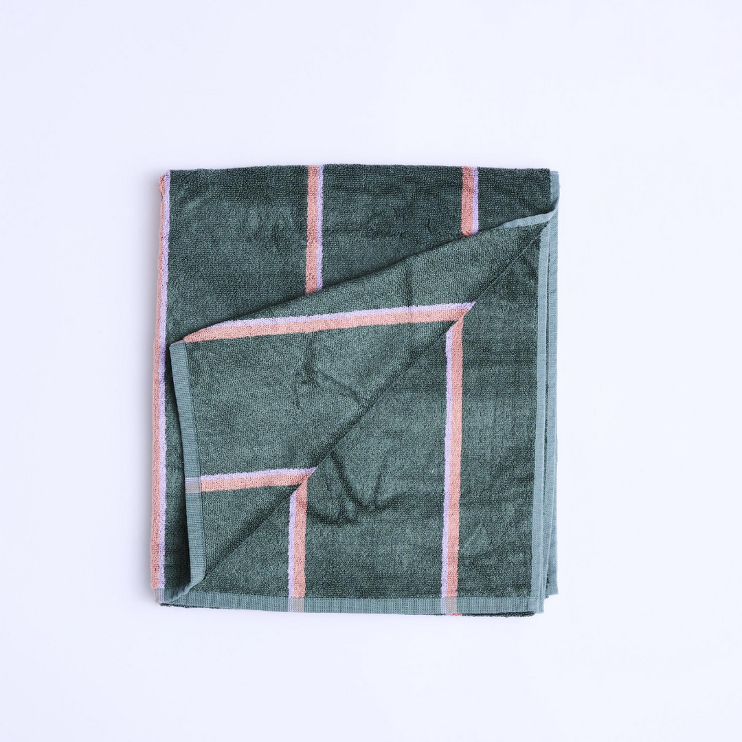 Kip & Co Wakame Crush Stripe Bamboo Terry Bath Sheet
