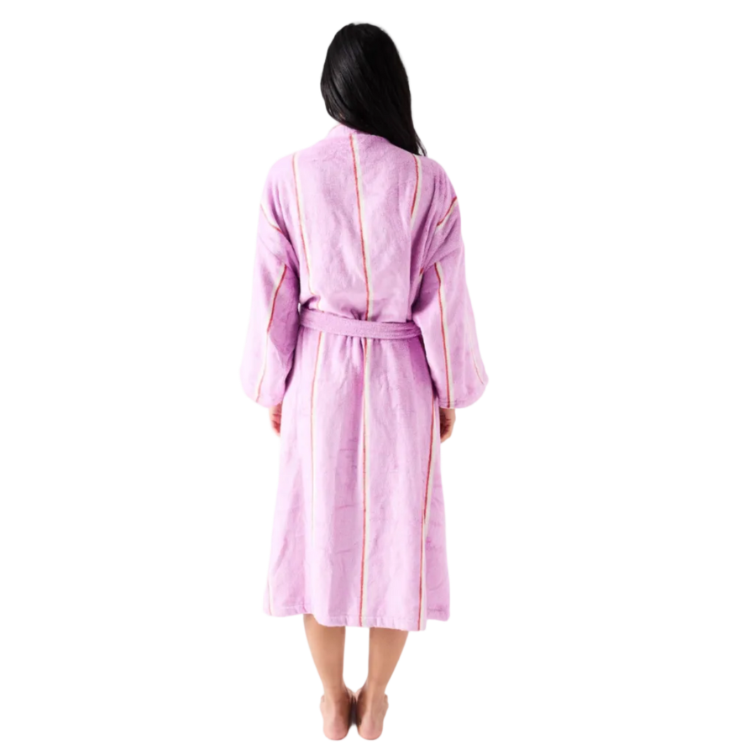 Kip & Co Lavender Field Stripe Bamboo Terry Bath Robe