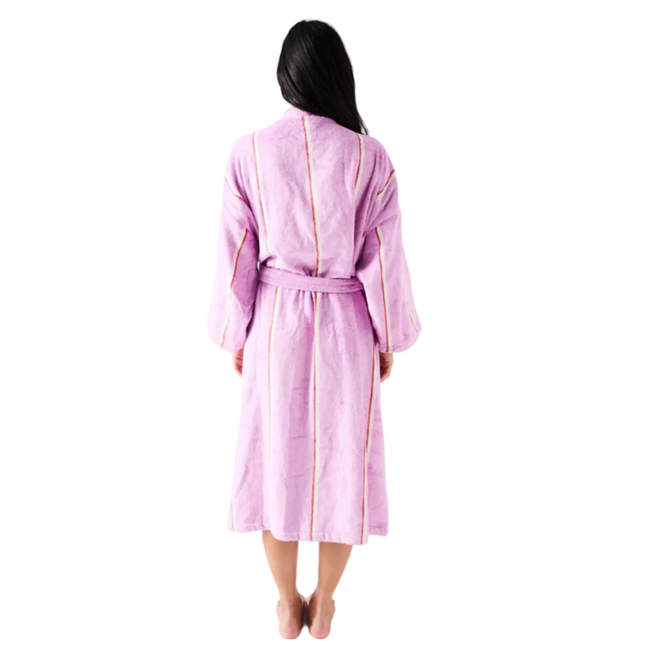 Kip & Co Lavender Field Stripe Bamboo Terry Bath Robe